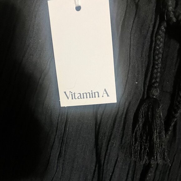 NWT VITAMIN A  Costa Black Beach Pants Organic Crinkle Cotton Size Small - Picture 6 of 9